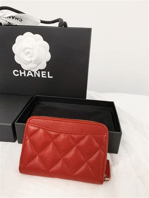 red caviar chanel zip coin purse photos